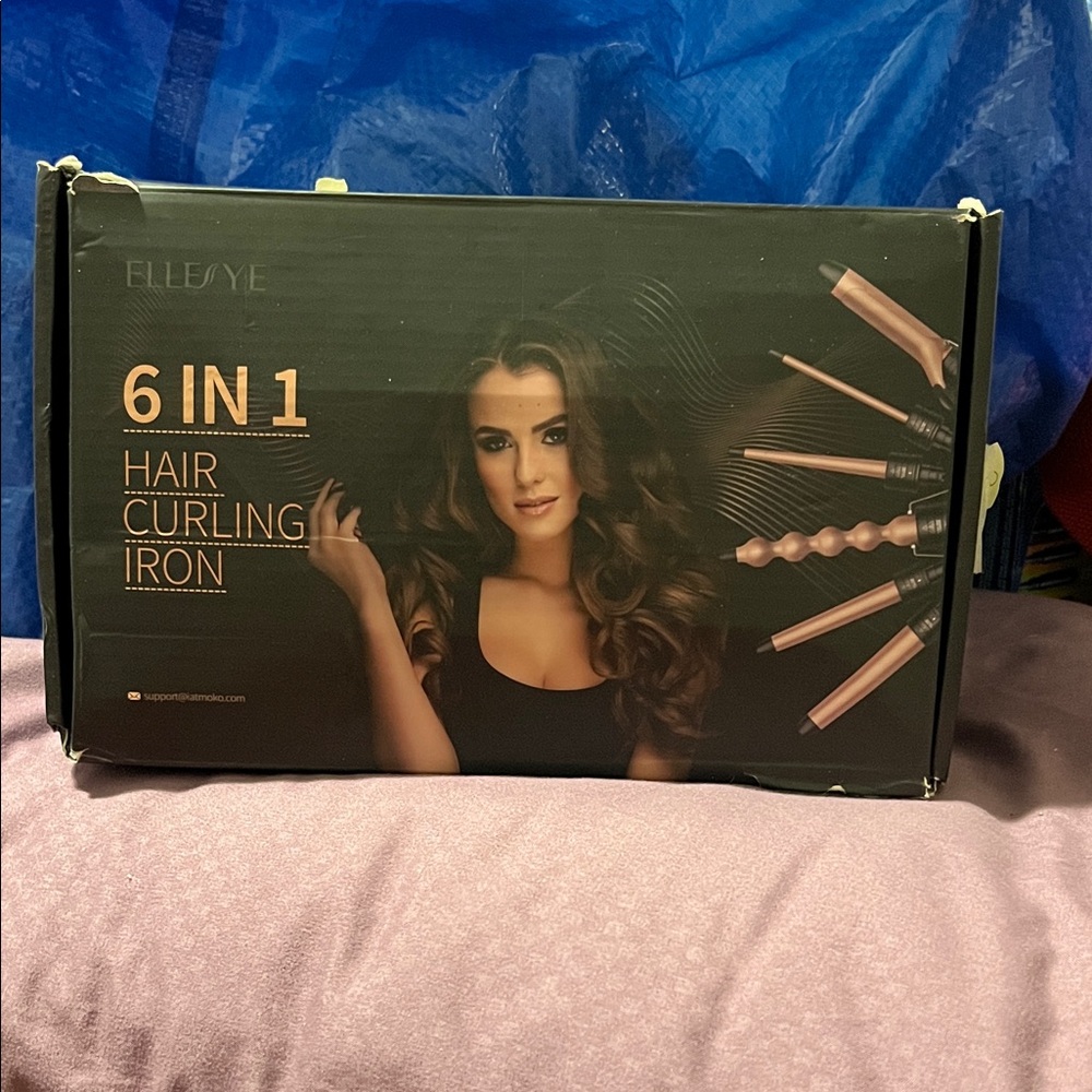 6 in 1 Hair Curling Iron - Black and Gold